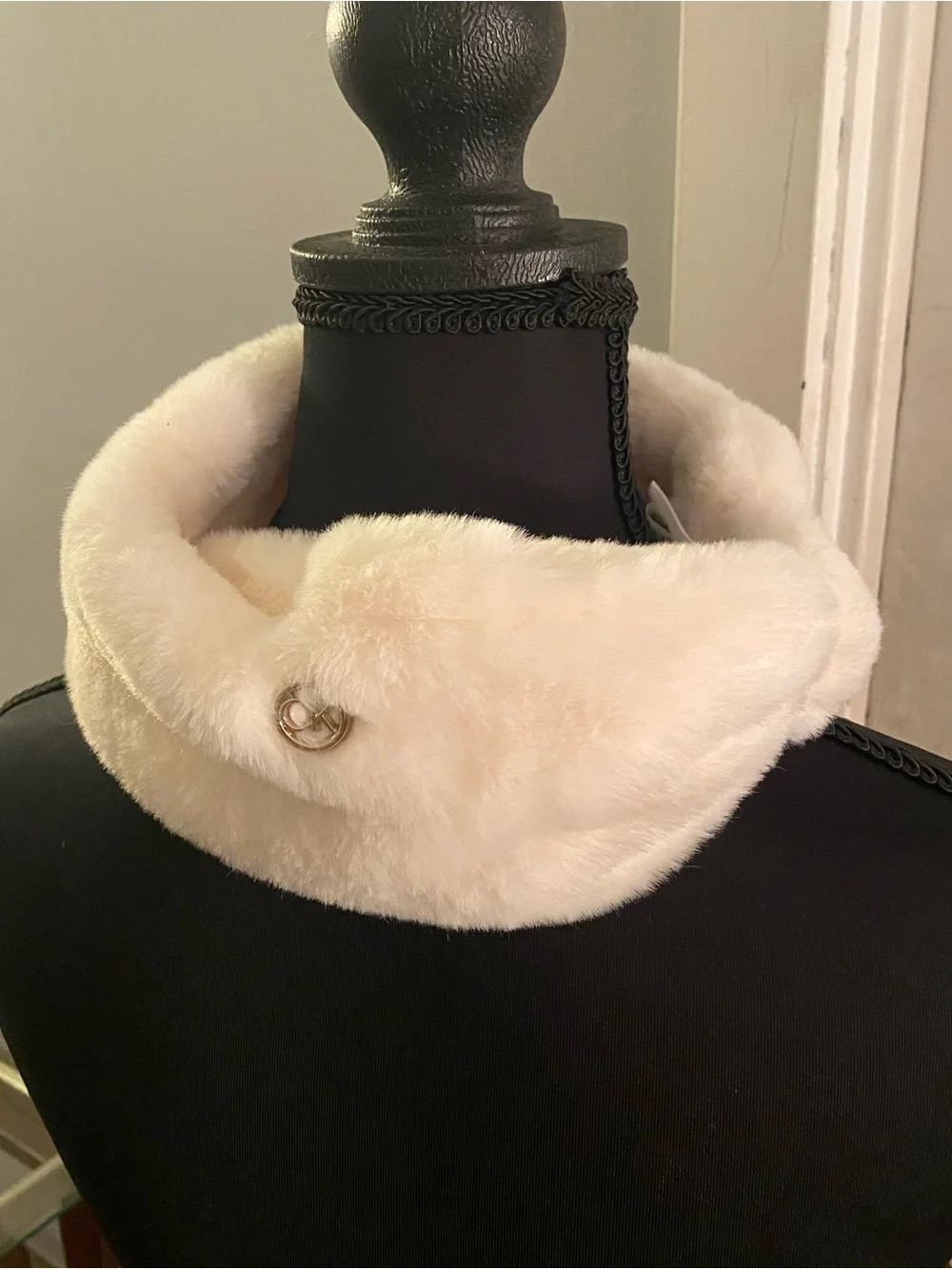 Calvin Klein Cream Faux Fur Ear/Head Warmer